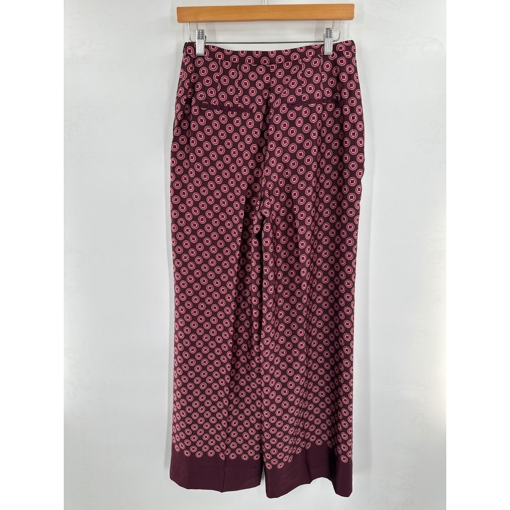 Ann Taylor The Easy Wide Leg Pant in Satin Pink Burgundy 0 NWT - Picture 6 of 8